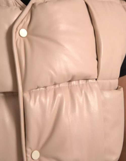 Bottega Veneta Beež Tepitud Varrukateta Vestjakk