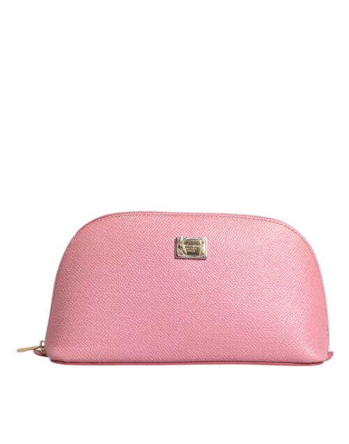Dolce & Gabbana Pink Leather DG Logo Zip Around Hand Purse Pouch Wallet 1 Dolce & Gabbana Pink Leather DG Logo Zip Around Hand Purse Pouch Wallet