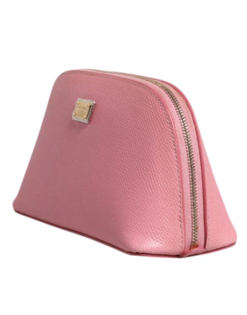 Dolce & Gabbana Pink Leather DG Logo Zip Around Hand Purse Pouch Wallet 3 Dolce & Gabbana Pink Leather DG Logo Zip Around Hand Purse Pouch Wallet