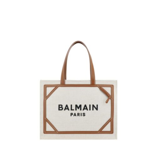 Balmain Beige Cotton Shoulder Bag