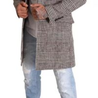 Dolce & Gabbana Gray Check Plaid Long Trench Coat Jacket