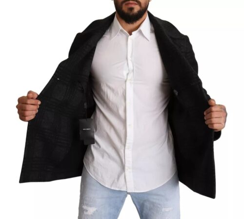 Dolce & Gabbana must ruuduline trenchmantli stiilis jakk