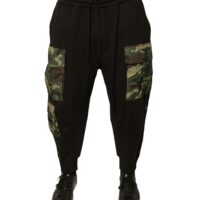 Dolce & Gabbana Mustad kamuflaažimustriga jogger cargo püksid