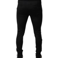 Dolce & Gabbana Mustad Slim Fit püksid hobuseraua kaunistusega