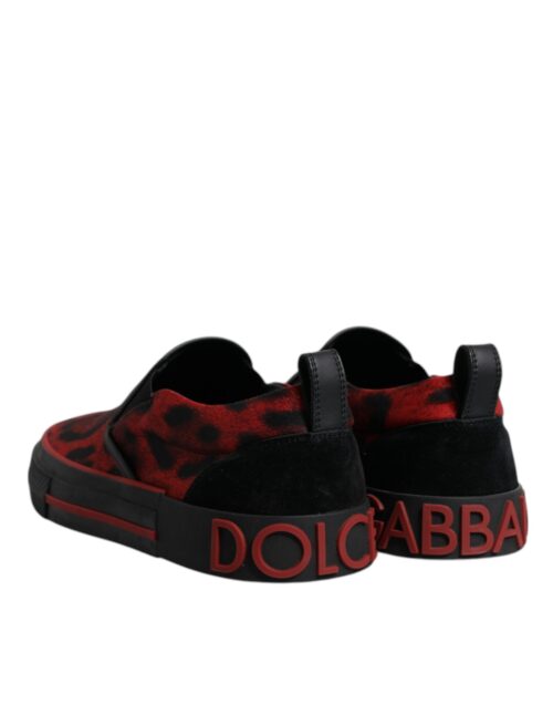 Dolce & Gabbana punase-musta leopardimustriga meeste madalad tossud