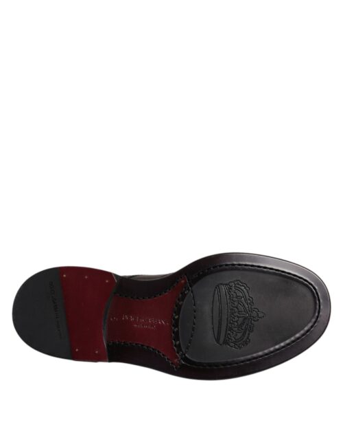 Dolce & Gabbana pruunid derbi tiivikutega pidulikud kingad