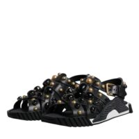 Dolce & Gabbana Mustad neetidega plätusandaalid