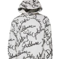 6279982.jpeg Dolce & Gabbana White Logo Kapuutsiga Sviiter