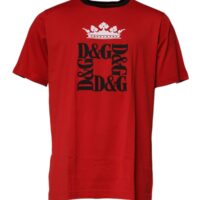 Dolce & Gabbana punane logo ja krooniga T-särk