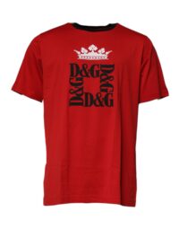 Dolce & Gabbana punane logo ja krooniga T-särk