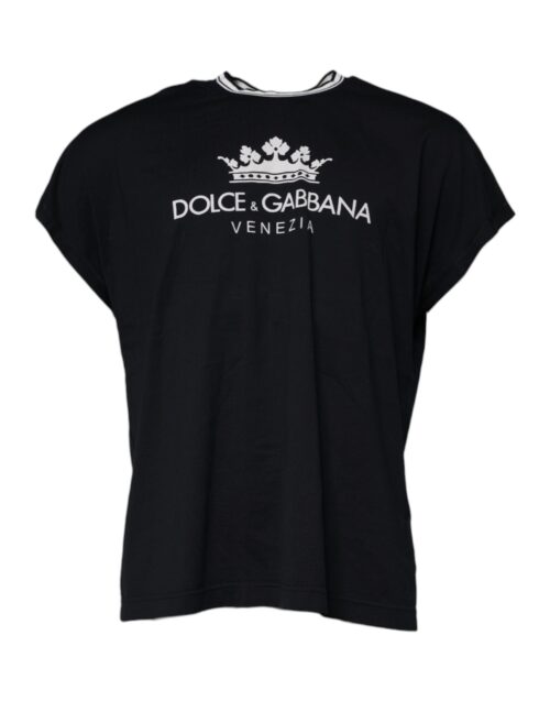 Dolce & Gabbana tumesinine logo krooniga T-särk