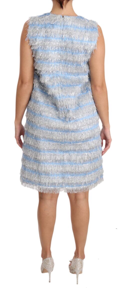 Dolce & Gabbana Light Blue Silver Shift kleit