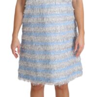 Dolce & Gabbana Light Blue Silver Shift kleit