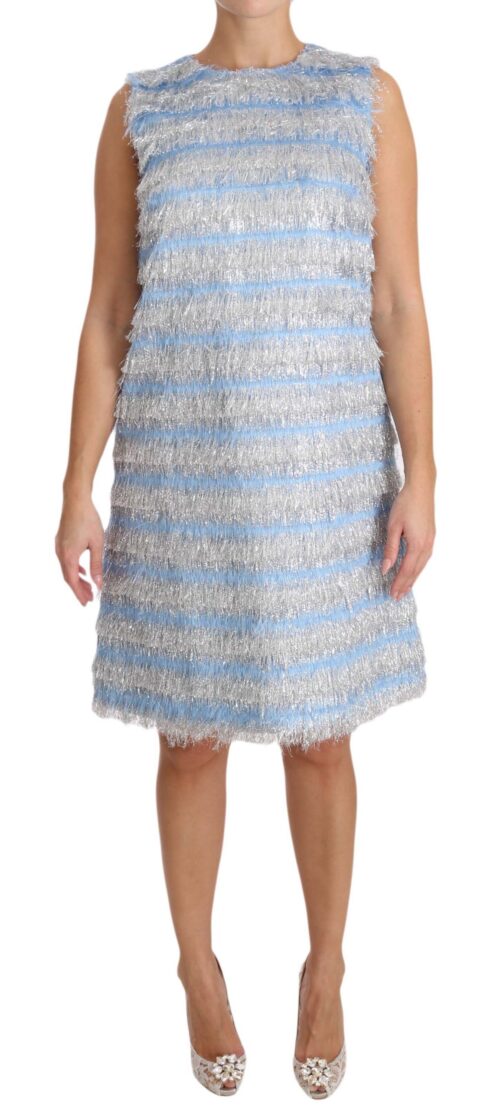 Dolce & Gabbana Light Blue Silver Shift kleit