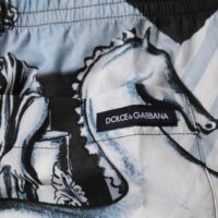 Dolce & Gabbana sinised statue print meeste lühikesed püksid