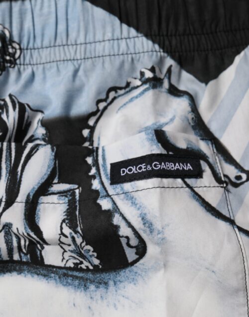 Dolce & Gabbana sinised statue print meeste lühikesed püksid