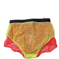 Dolce & Gabbana punase-kollased keskmise vöökõrgusega tüllaluspüksid