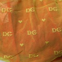 Dolce & Gabbana punase-kollased keskmise vöökõrgusega tüllaluspüksid