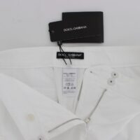 64834-2.jpg Dolce & Gabbana Valged lillelised väljalõikega viigipüksid Sicily