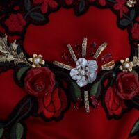 Dolce & Gabbana punased lühikesed püksid Enchanted Sicily