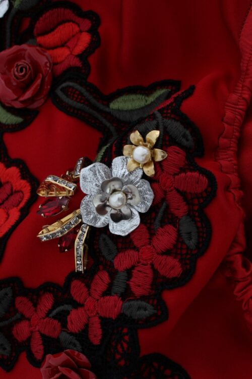 Dolce & Gabbana punased lühikesed püksid Enchanted Sicily