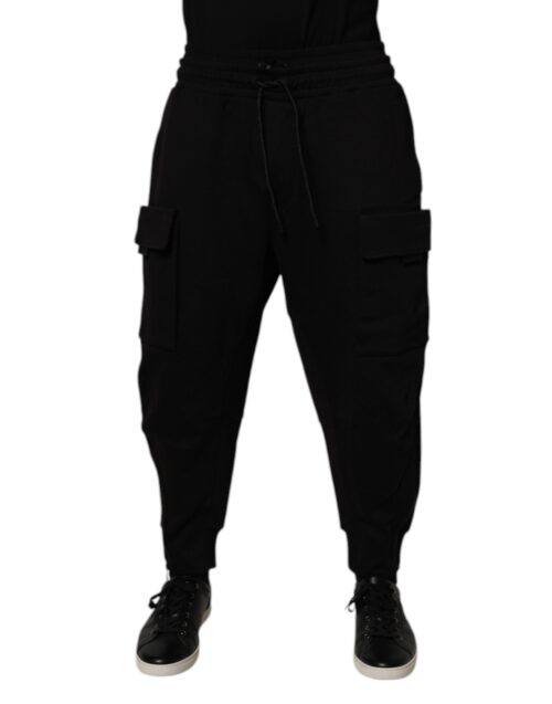 Dolce & Gabbana mustad cargo-jogger dressipüksid