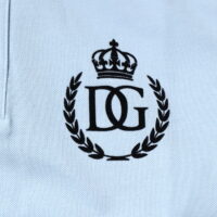 Dolce & Gabbana Sky Blue Cotton Crown Collared Polo T-shirt