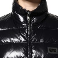 Dolce & Gabbana Must logoplaketiga täislukuga puhvis jakk