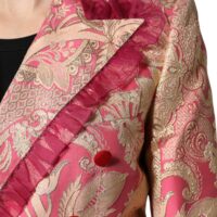 6729098.jpeg Dolce & Gabbana roosa-kuldne žakaarmustriga pintsak