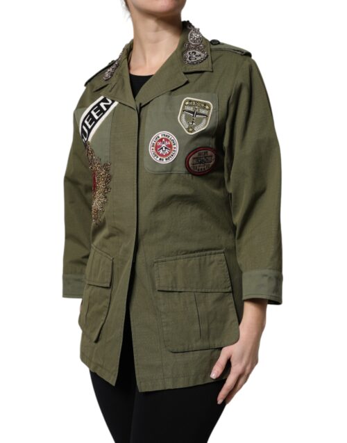 Dolce & Gabbana Military Green kaunistustega mantel-jakk