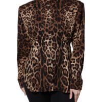 Dolce & Gabbana pruun leopardimustriga mantel-jakk