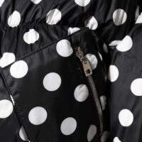 Dolce & Gabbana Black White Polka Dot Full Zip Puffer Jacket