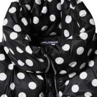 Dolce & Gabbana Black White Polka Dot Full Zip Puffer Jacket