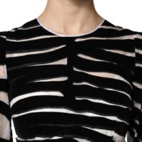 Dolce & Gabbana Must/valge sebramustriga A-lõikeline minikleit