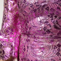 Dolce & Gabbana Metallic Fuchsia lillemustriline ümberlõikeline minikleit