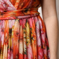 Dolce & Gabbana mitmevärviline lillemustriline V-kaelusega šifoonkleit