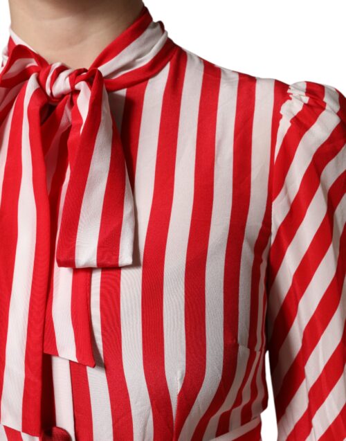 6730396.jpeg Dolce & Gabbana valge/punane triibuline midikleit