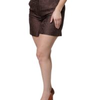 Dolce & Gabbana pruunid lillelised brokaadimustriga minipüksid