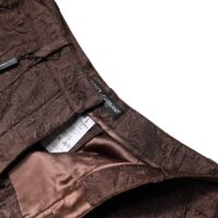 Dolce & Gabbana pruunid lillelised brokaadimustriga minipüksid