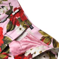 Dolce & Gabbana Pink kõrge vöökohaga lillemustrilised hotpants lühikesed püksid