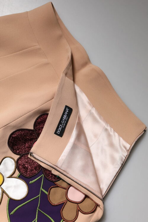 6757470.jpeg Dolce & Gabbana beež lilleline kõrge vöökohaga pliiatsseelik