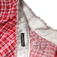 Dolce & Gabbana punane-valge kõrge vöökohaga A-lõikeline seelik