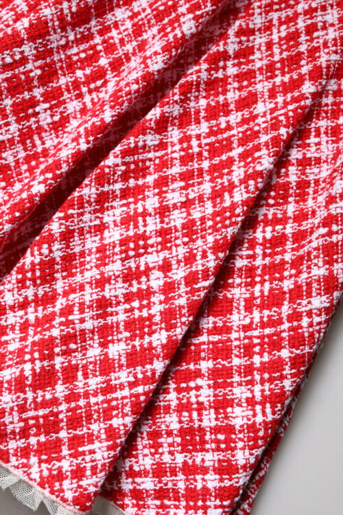 Dolce & Gabbana punane-valge kõrge vöökohaga A-lõikeline seelik