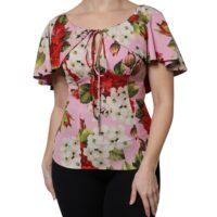 Dolce & Gabbana roosa lillemustriga pluus