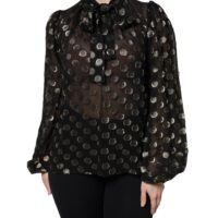 6761158.jpeg Dolce & Gabbana Must täpiline lipsukaelusega pluus