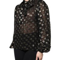 6761159.jpeg Dolce & Gabbana Must täpiline lipsukaelusega pluus