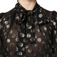 6761162.jpeg Dolce & Gabbana Must täpiline lipsukaelusega pluus