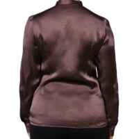 Dolce & Gabbana Pruun lipskraagiga pikkade varrukatega pluus