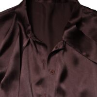 Dolce & Gabbana Pruun lipskraagiga pikkade varrukatega pluus