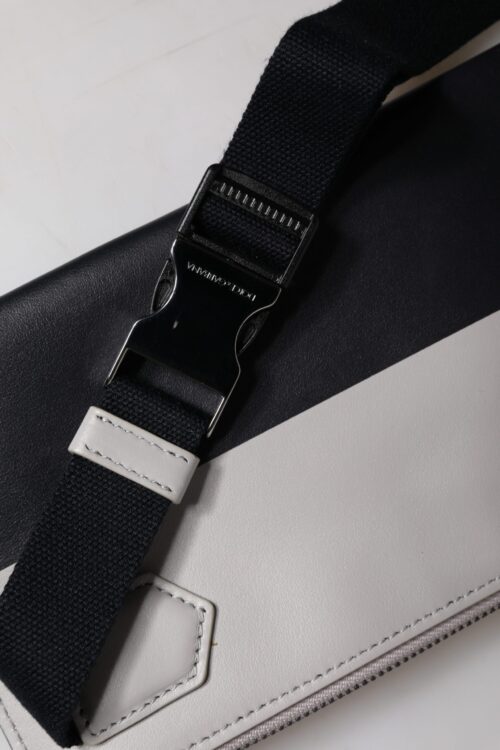 Dolce & Gabbana must-valge crossbody kott logo reljeefiga